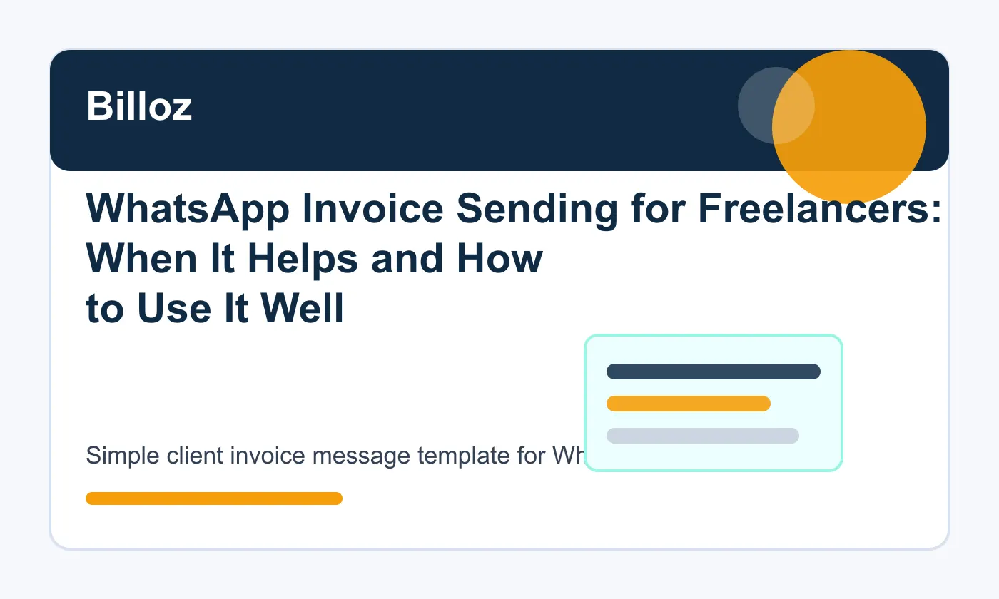 Simple client invoice message template for WhatsApp and email