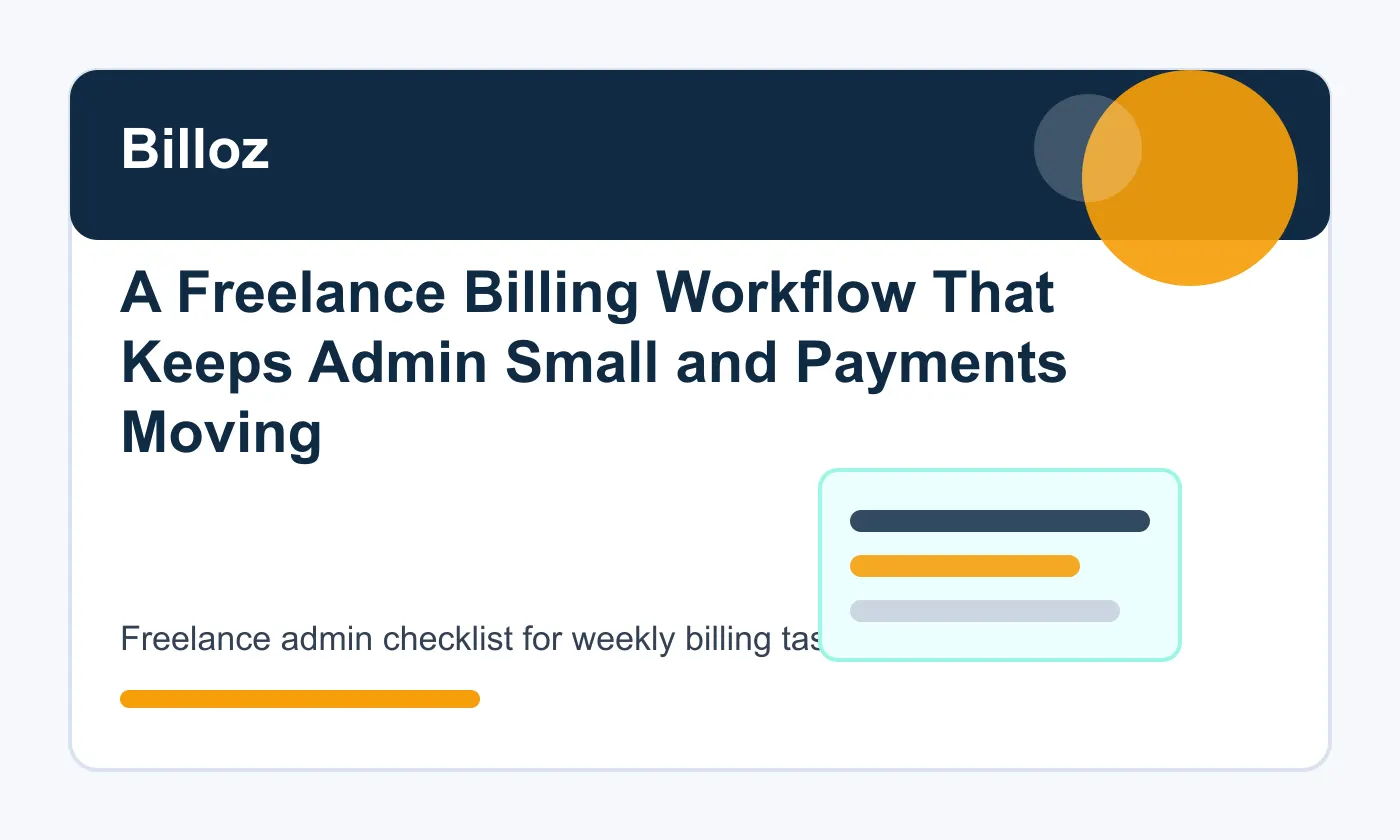 Freelance admin checklist for weekly billing tasks