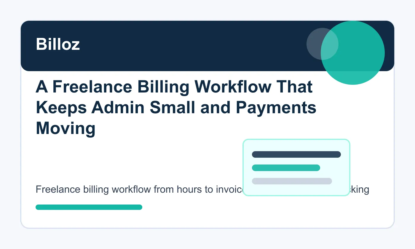 Freelance billing workflow from hours to invoice PDF and payment tracking