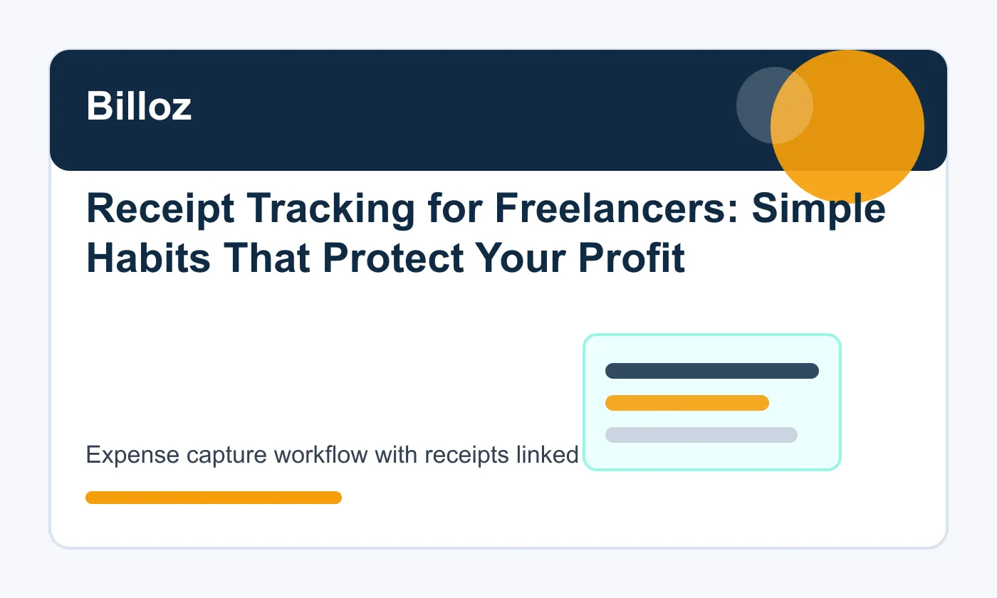 Expense capture workflow with receipts linked to client invoices