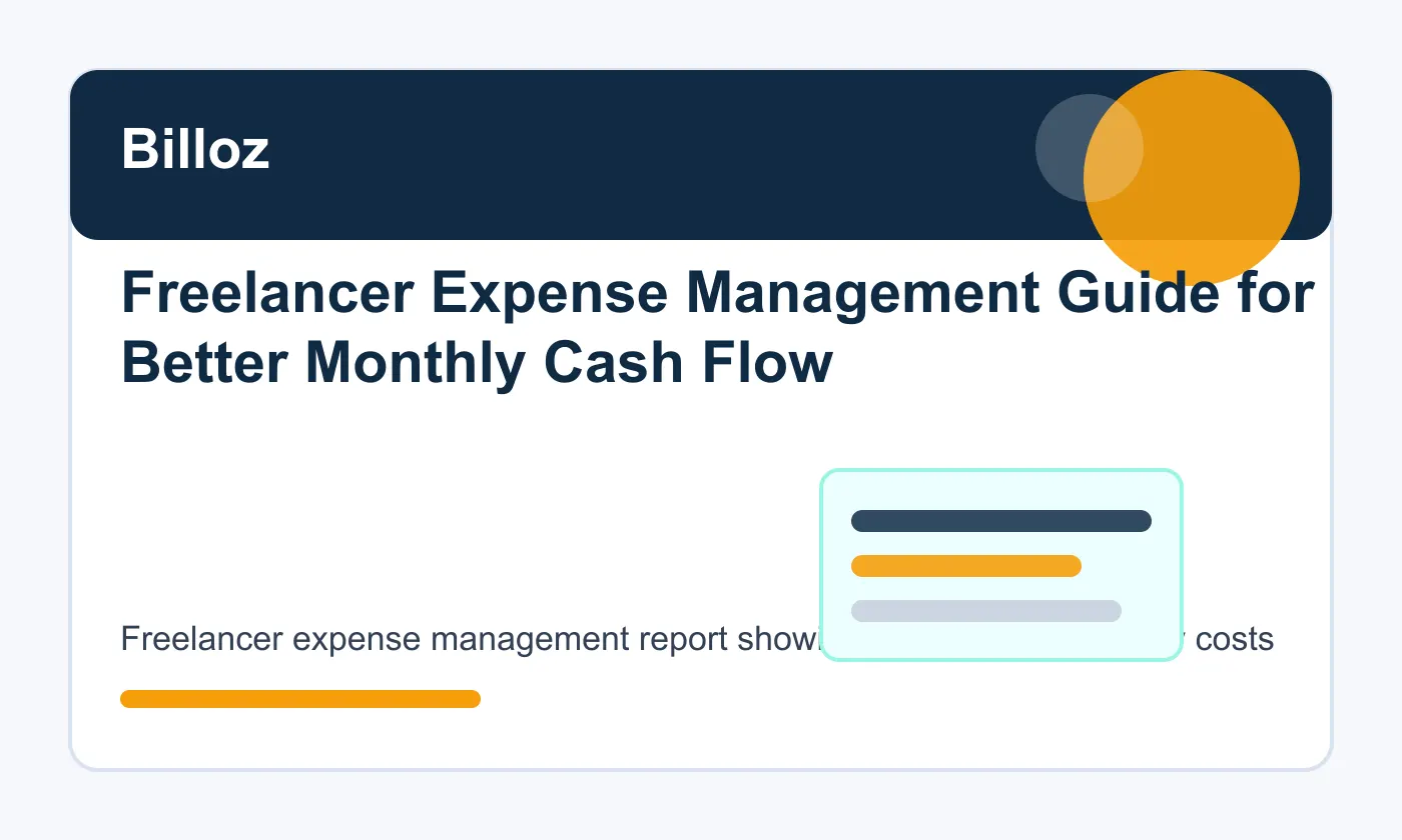 Freelancer expense management report showing receipts and monthly costs