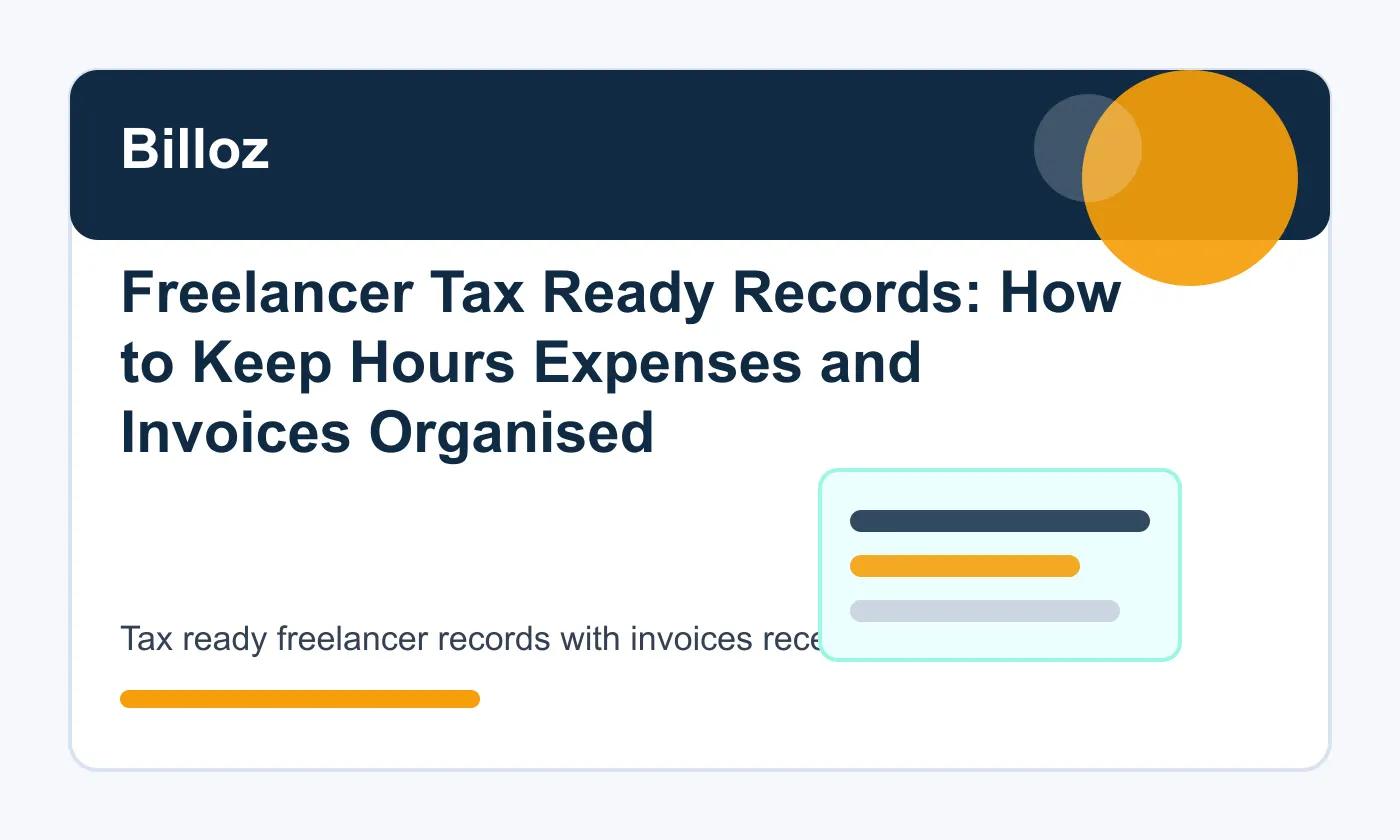 Tax ready freelancer records with invoices receipts and working hours