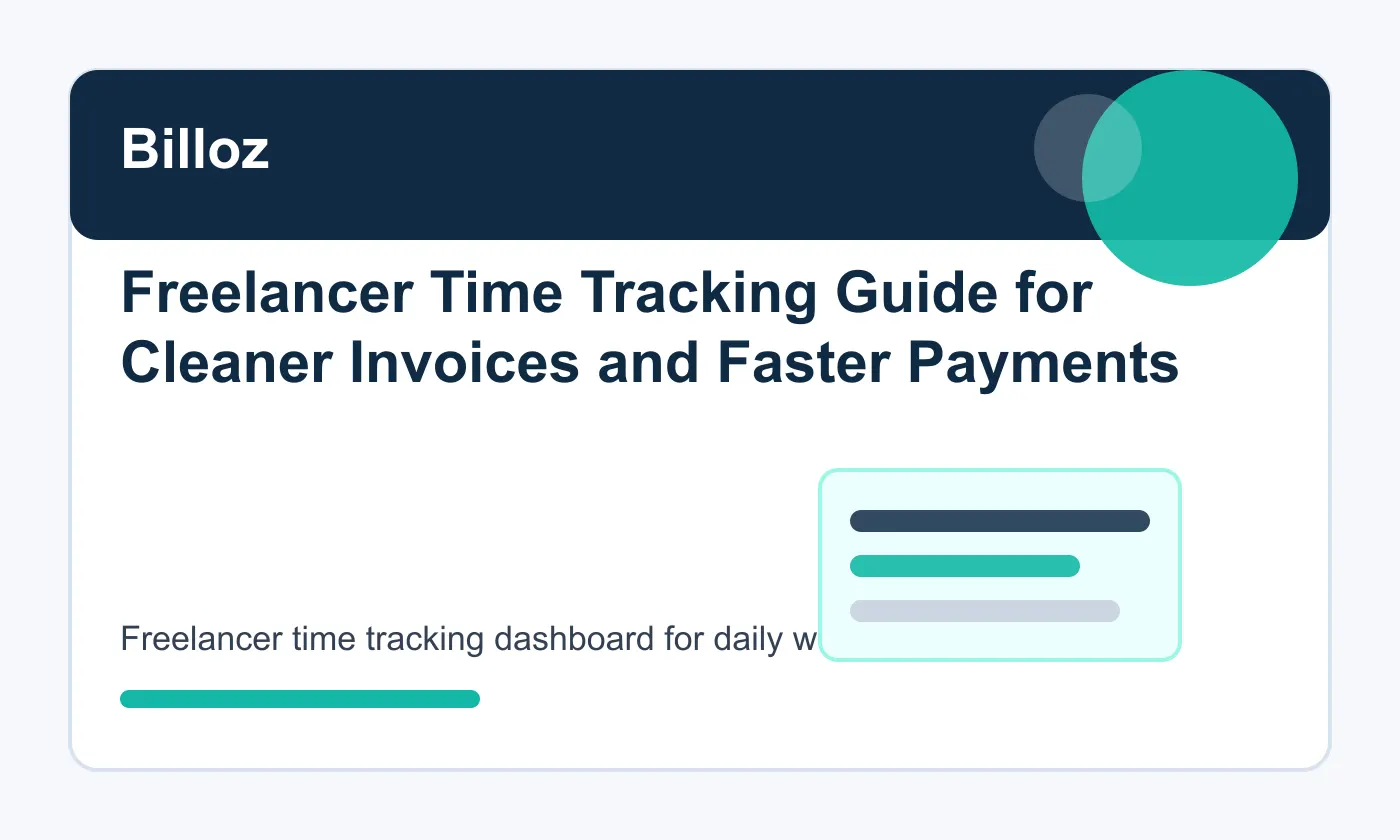 Freelancer time tracking dashboard for daily work logs in Billoz