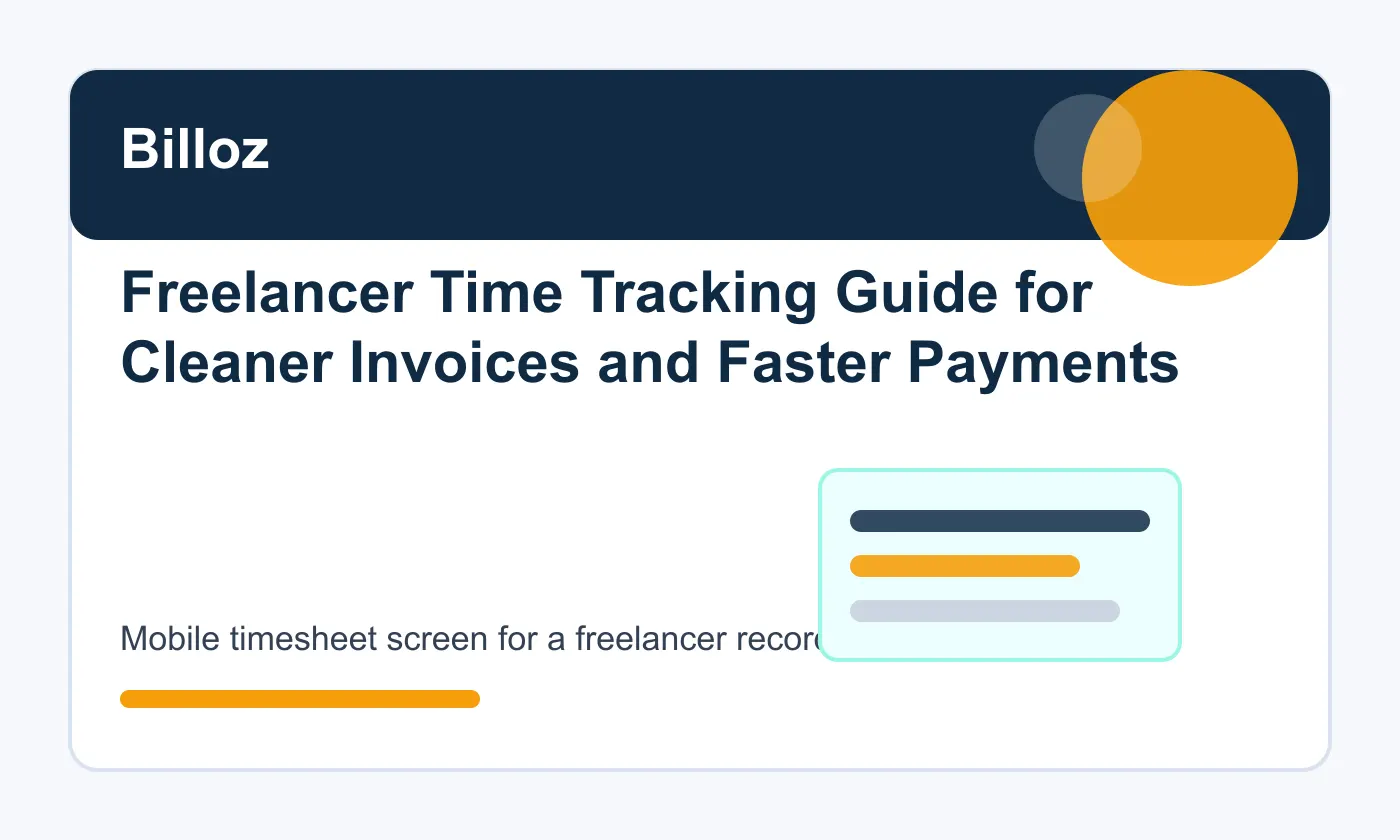 Mobile timesheet screen for a freelancer recording billable hours