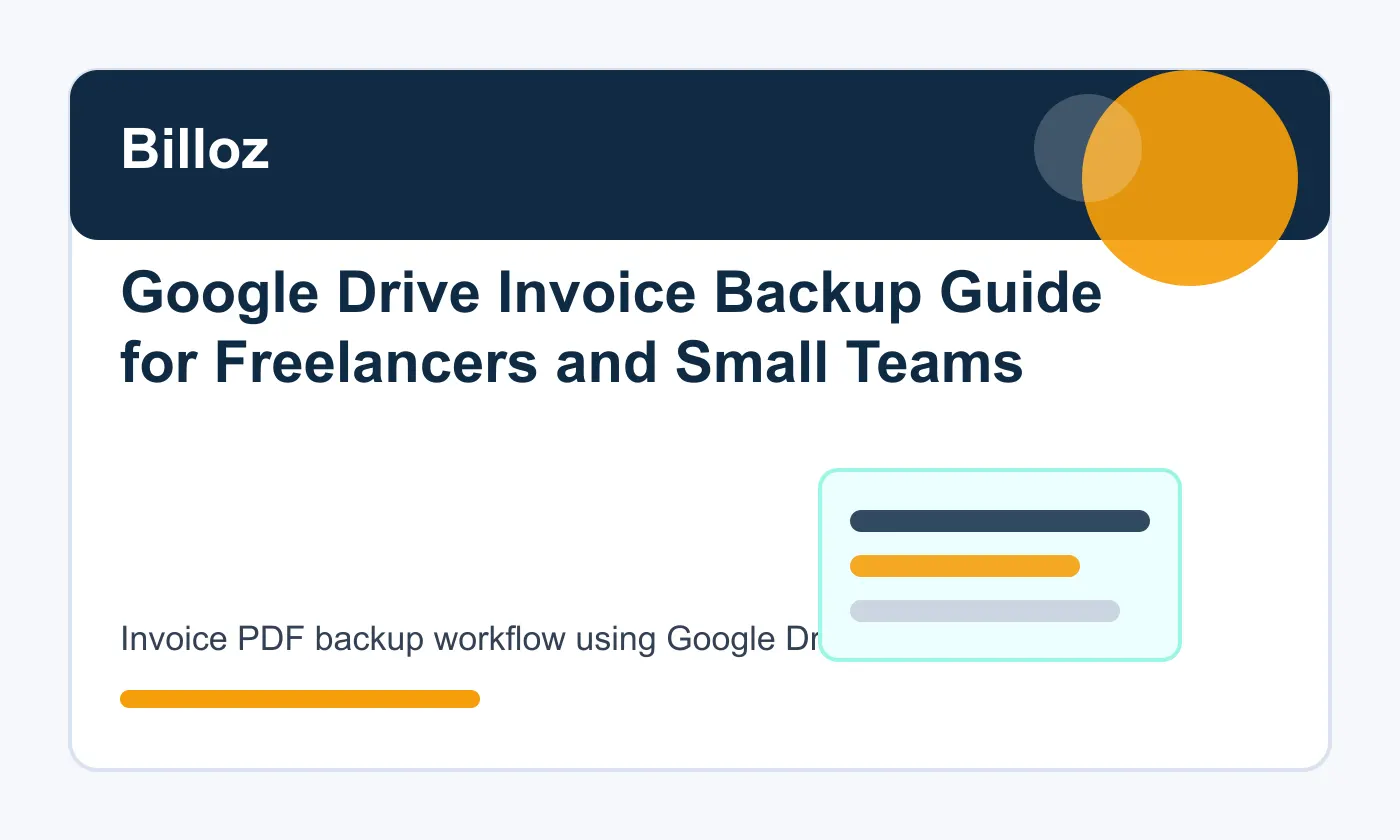 Invoice PDF backup workflow using Google Drive and Billoz