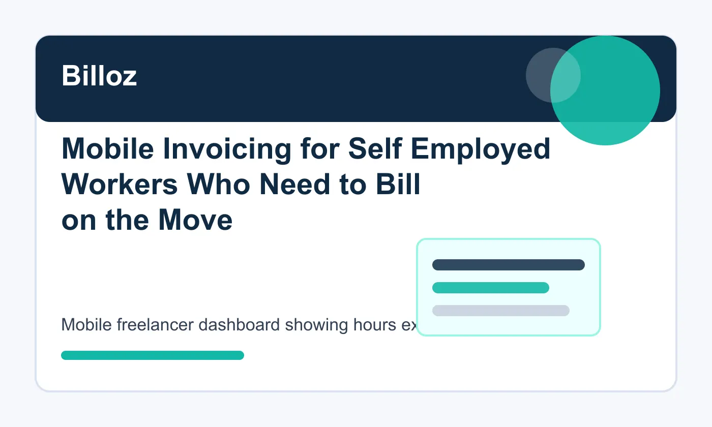 Mobile freelancer dashboard showing hours expenses and invoices